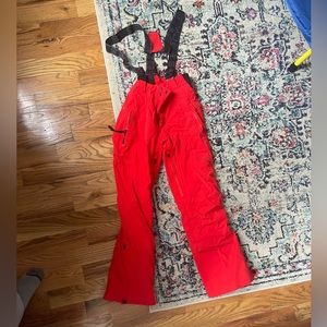 Men’s red Spyder ski overall